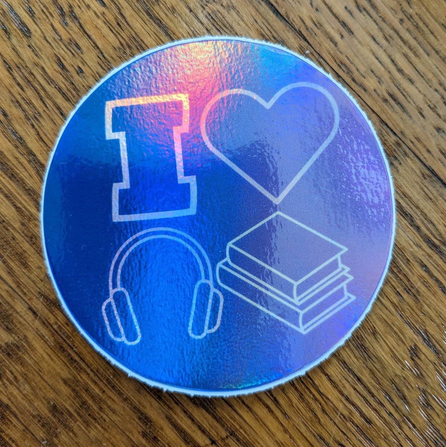 I [heart] [audio] [books] Sticker